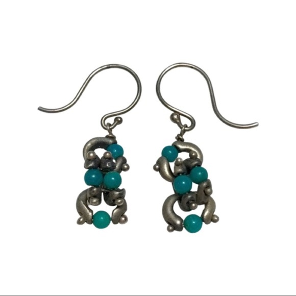 Turquoise & Silver Earrings! - Picture 1 of 1
